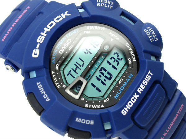Casio Watch Parts G-9000 MX-2 blue Bezel/Shell W/Black Push Pads White Letter