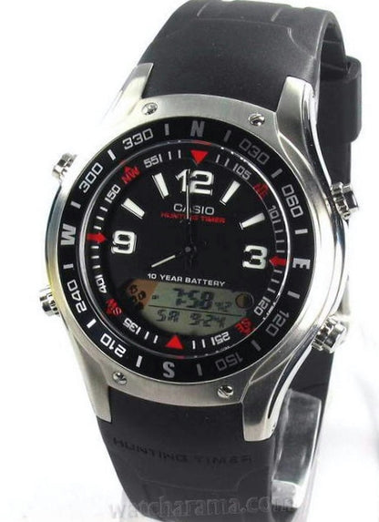 Casio Watchband AMW-701.Black Resin Strap W/ Pins for Hunting Timer Watch