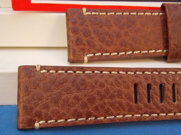 Luminox Watchband 1860/1869 Brown Buffalo Leather w/White Stitching 26mm