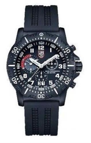 Luminox WatchBand 8050 8150 8250 850 Navy Seals 22mm Blk Rub w/Steel Logo Bkl