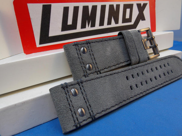 Luminox Watchband Series 1880/1890 Dk Gray Leather w/Gun Metal Buckle,26mm