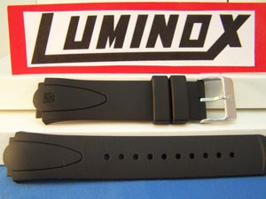 Luminox Watchband 0100. Black Resin Original Strap With Steel Logo Buckle