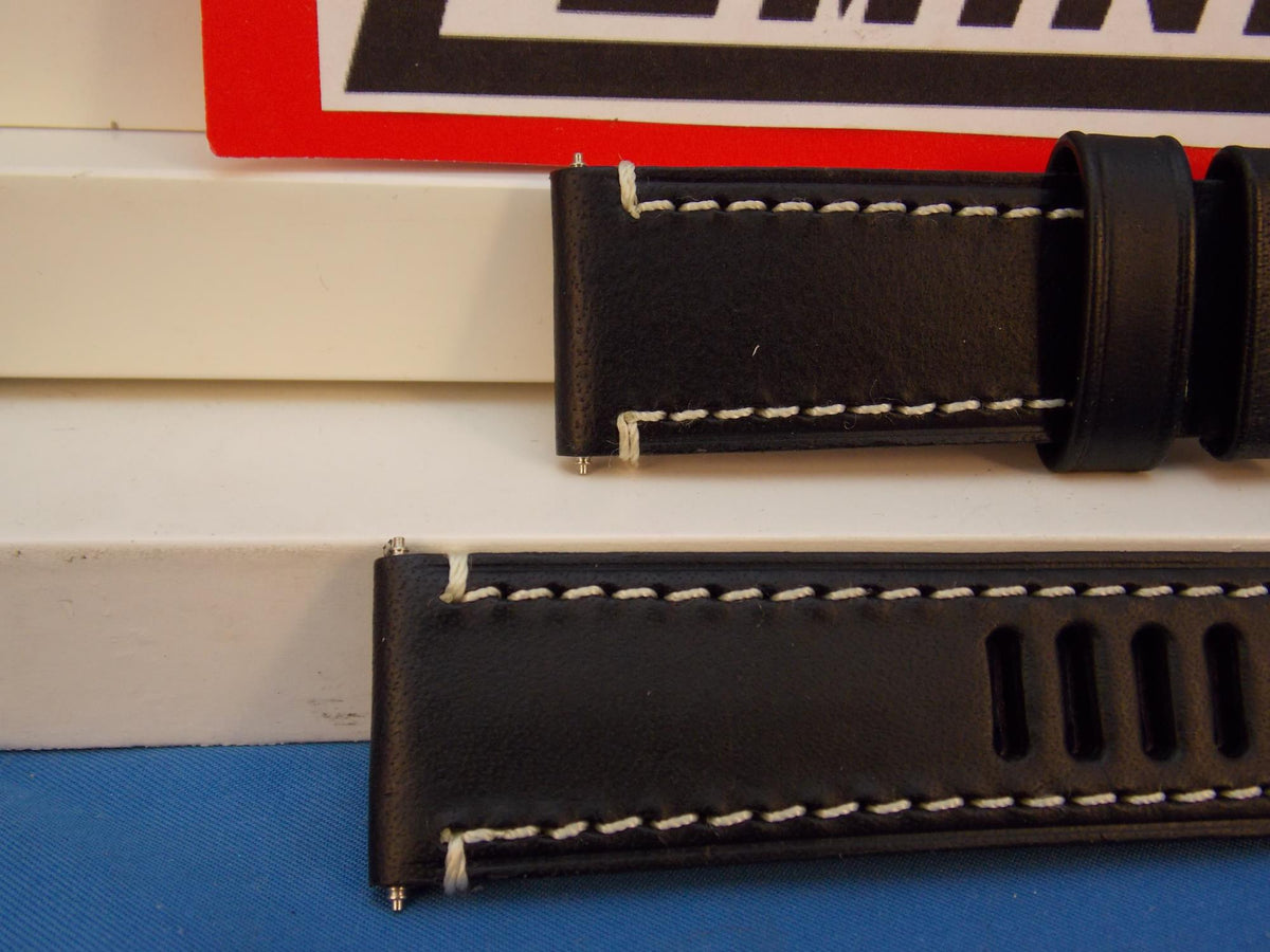 Luminox WatchBand Series 1800,Black Leather w/White Stitch For Model 1809, 23mm