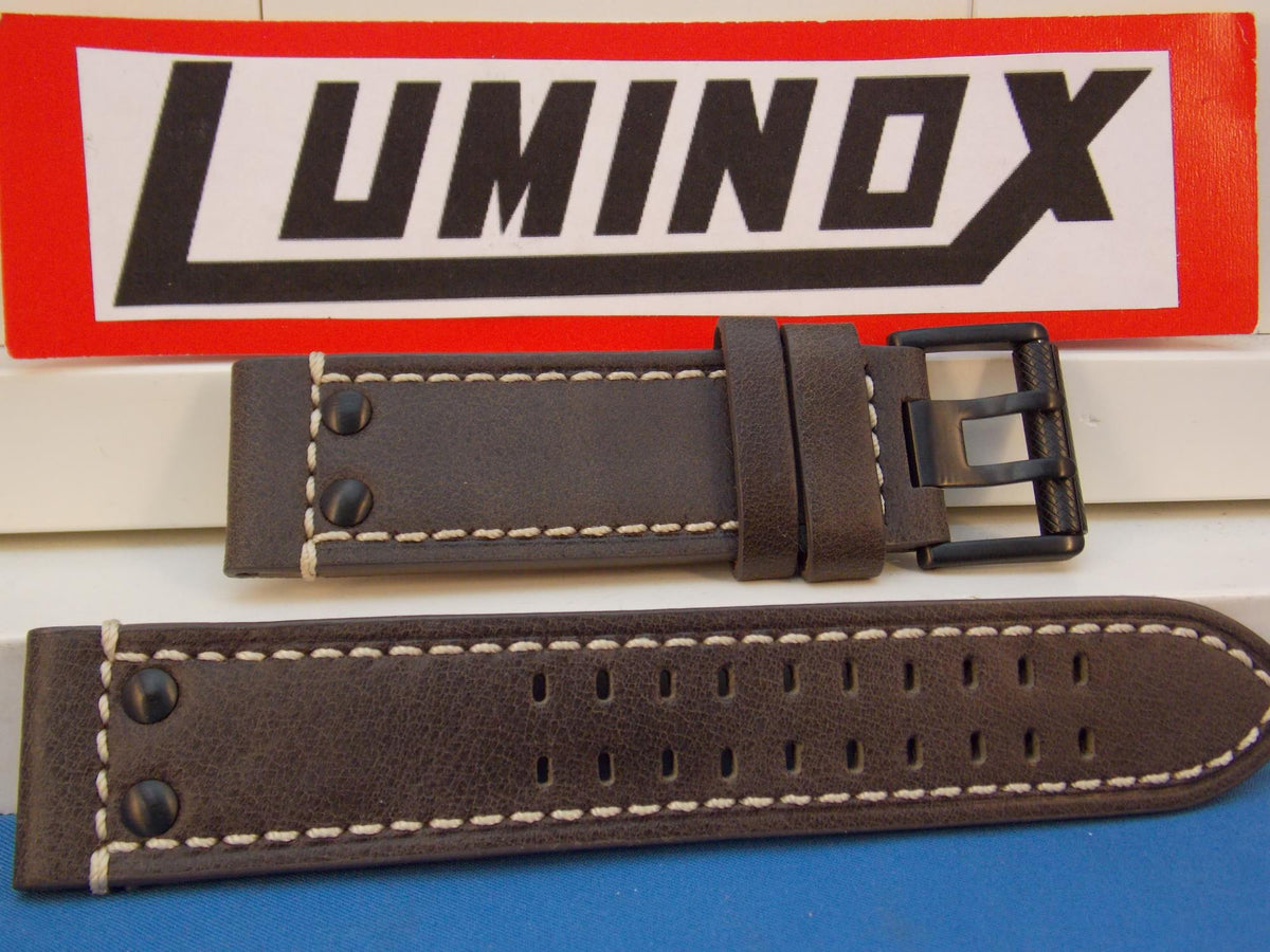 Luminox watchband Series 1820/1840,Brown Leather w/White Stitch Model 1837,23mm