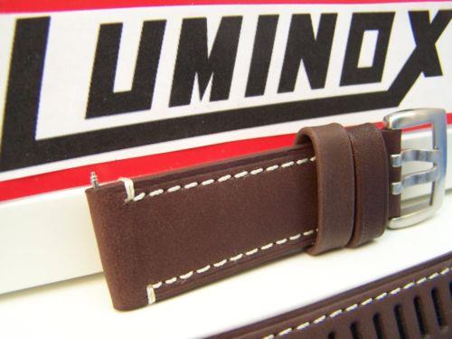 Luminox WatchBand 1800/1801 Field Brown 23mm Leather Strap.Steel Buckle.