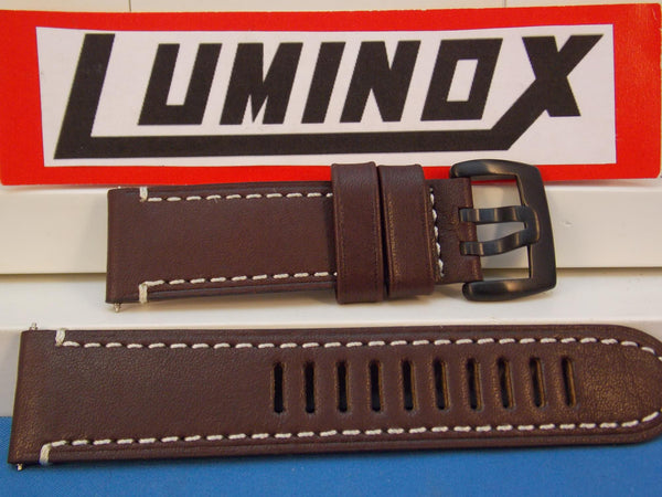 Luminox Watchband Series 1800, Dark Brown w/Wht Stitch Model 1807, 23mm