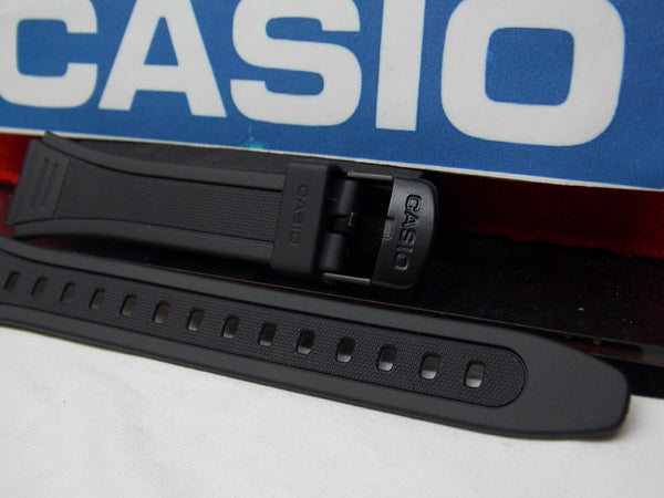 Casio watchband W-201 Black Resin  for Illuminator model 18mm X 23.5mm