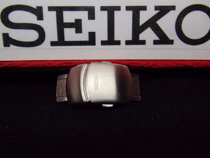 Seiko Watch Parts 17mm Push Button Butterfly Deployment Buckle All Steel W/Pins
