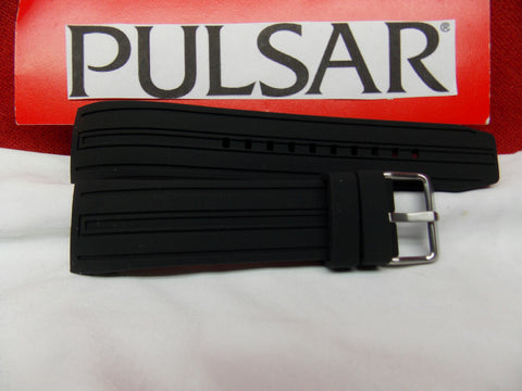 Pulsar watchband PS9323 Black Resin Curved End Sport . Watchband