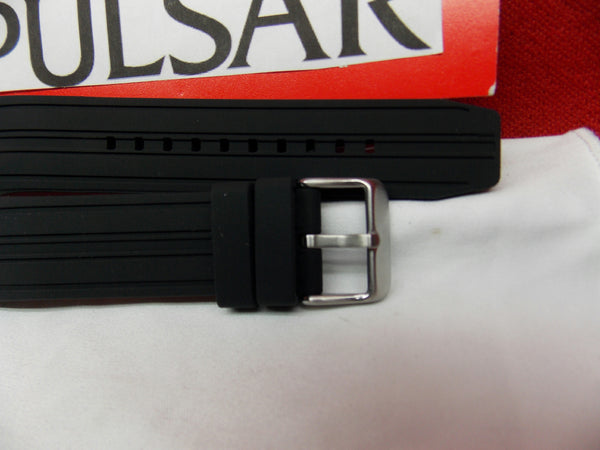Pulsar watchband PS9323 Black Resin Curved End Sport . Watchband