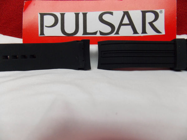 Pulsar watchband PS9323 Black Resin Curved End Sport . Watchband