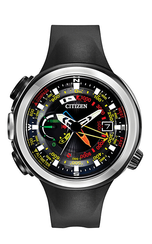 Citizen Watchband BN5048-01E Black Resin Strap. Compass Altimeter Watchband