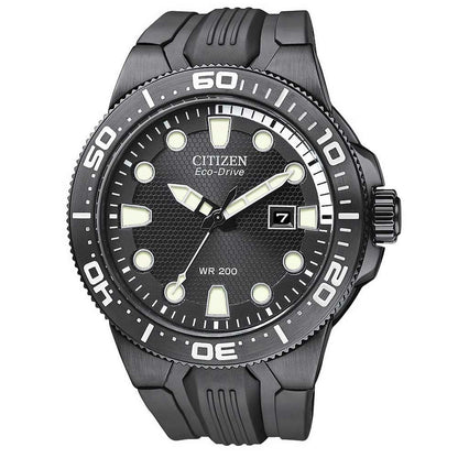 Citizen Watchband BN0095 -08E Black Rubber Strap Eco Drive WR-200 Watchband