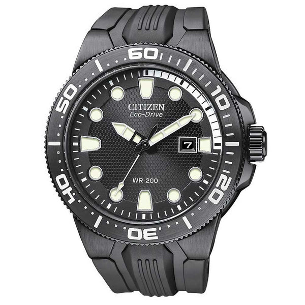 Citizen watchband BN0095 -08E Black Rubber  Eco Drive WR-200 Watchband