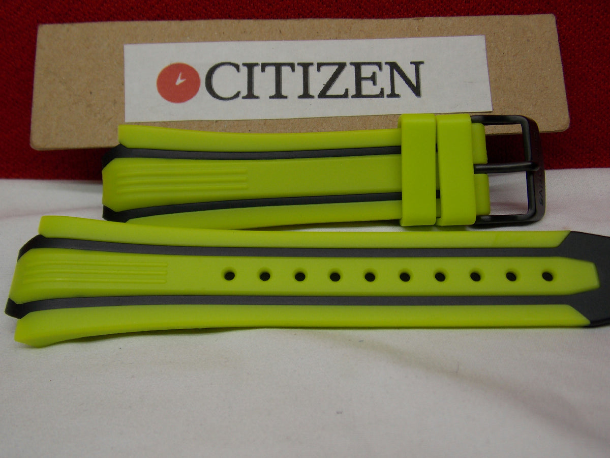 Citizen watchband BN0095 -16E Green/Yellow Rub  Eco Drive WR-200 Watchband