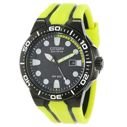 Citizen watchband BN0095 -16E Green/Yellow Rub  Eco Drive WR-200 Watchband