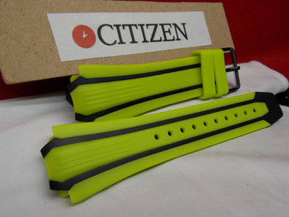 Citizen watchband BN0095 -16E Green/Yellow Rub  Eco Drive WR-200 Watchband