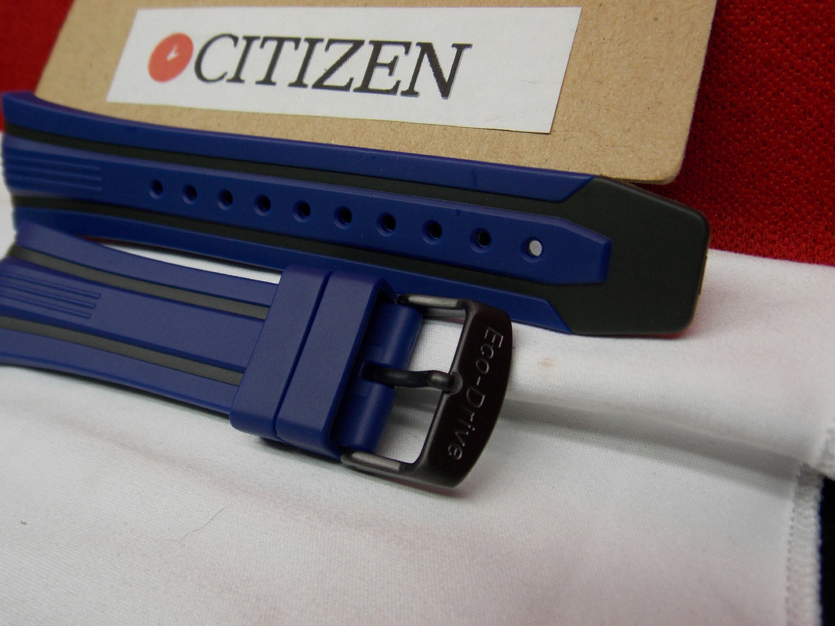 Citizen Watchband BN0097 -02H Blue Rubber Strap Eco Drive WR-200 Watchband