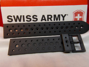 Swiss Army Watchband Renegade Black Rubber Sport Band Mns 19mm Swiss Made Strap