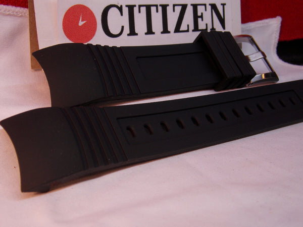 Citizen Watch Band BJ2128 -05E Black Rubber Strap Watchband For Sport Dive Watch