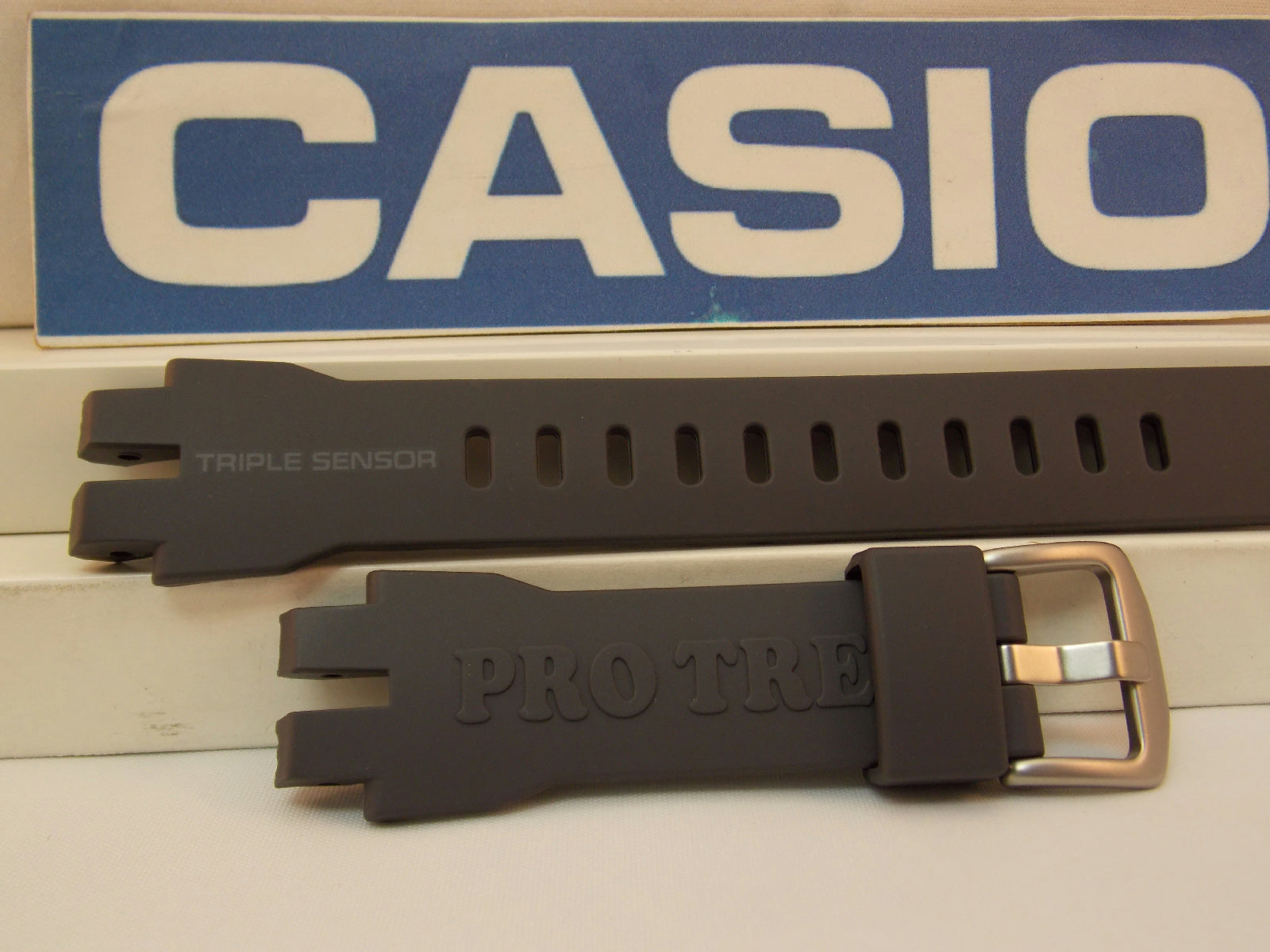 Casio Watch Band PRW-3000 -1 Dark Gray Triple Sensor Pro Trek Strap. Watchband