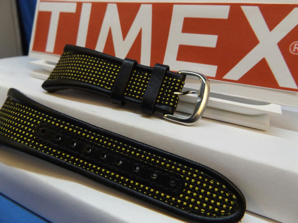 Timex watchband iControl Expedition T47161 Black Yellow Leather Nylon