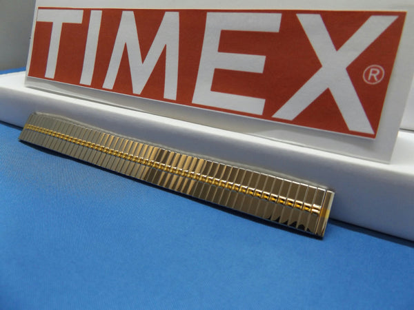 Timex watchband 14mm (A) 2 Tn Expansion/Stretch Bracelet Gld/Silv Lds Watchband