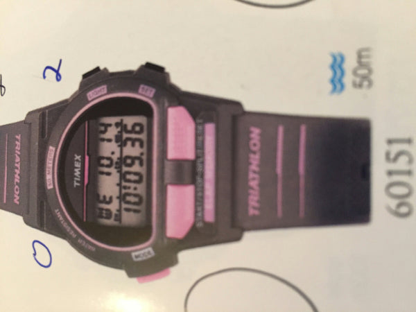 Timex watchband 60151 Triathalon Purple Womens  14mm. New Band 1994 Model