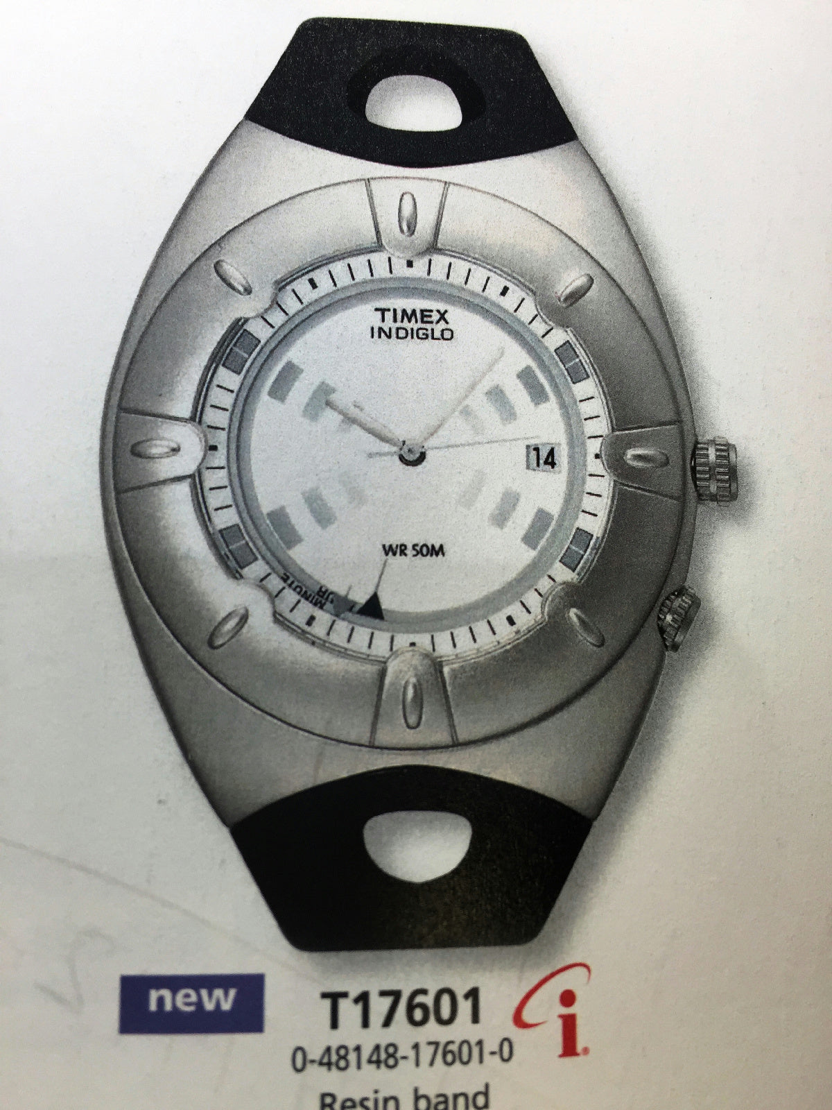 Timex watchband T17601 iControl Indiglo Black Resin .Watchband