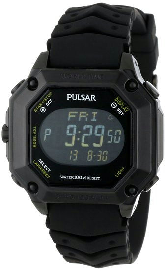Pulsar watchband PW3003 20mm Black Resin Divers Style . Watchband.
