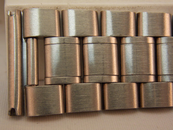 Steel Watchband/Bracelet 22mm Heavy Solid Linked w/Push Button Buckle.