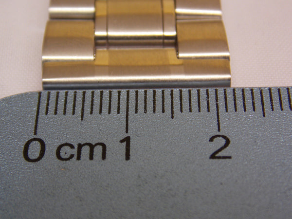 Steel Watchband/Bracelet 22mm Heavy Solid Linked w/Push Button Buckle.