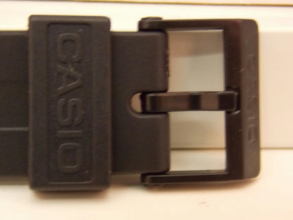 Casio Watchband MW-59, MW-60 16mm Black Rubber Strap. Original Watchband
