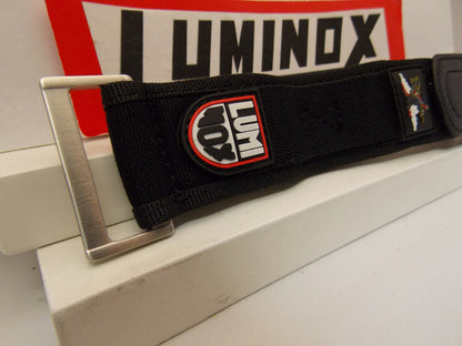 Luminox WatchBand Nylon Grip Black w/Red Logo 32mm Overall Width. Fit 22mm/Wider