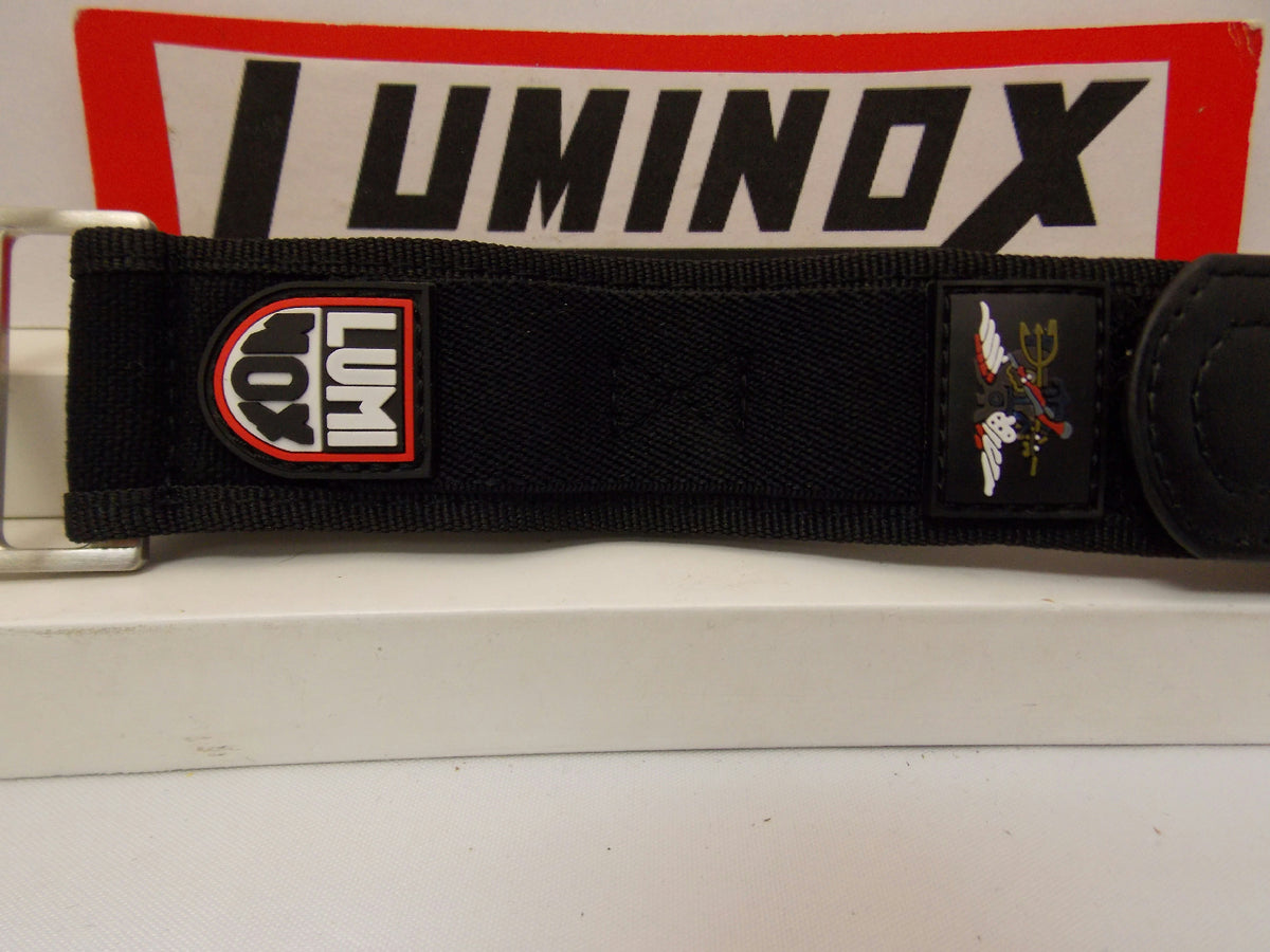 Luminox WatchBand Nylon Grip Black w/Red Logo 32mm Overall Width. Fit 22mm/Wider