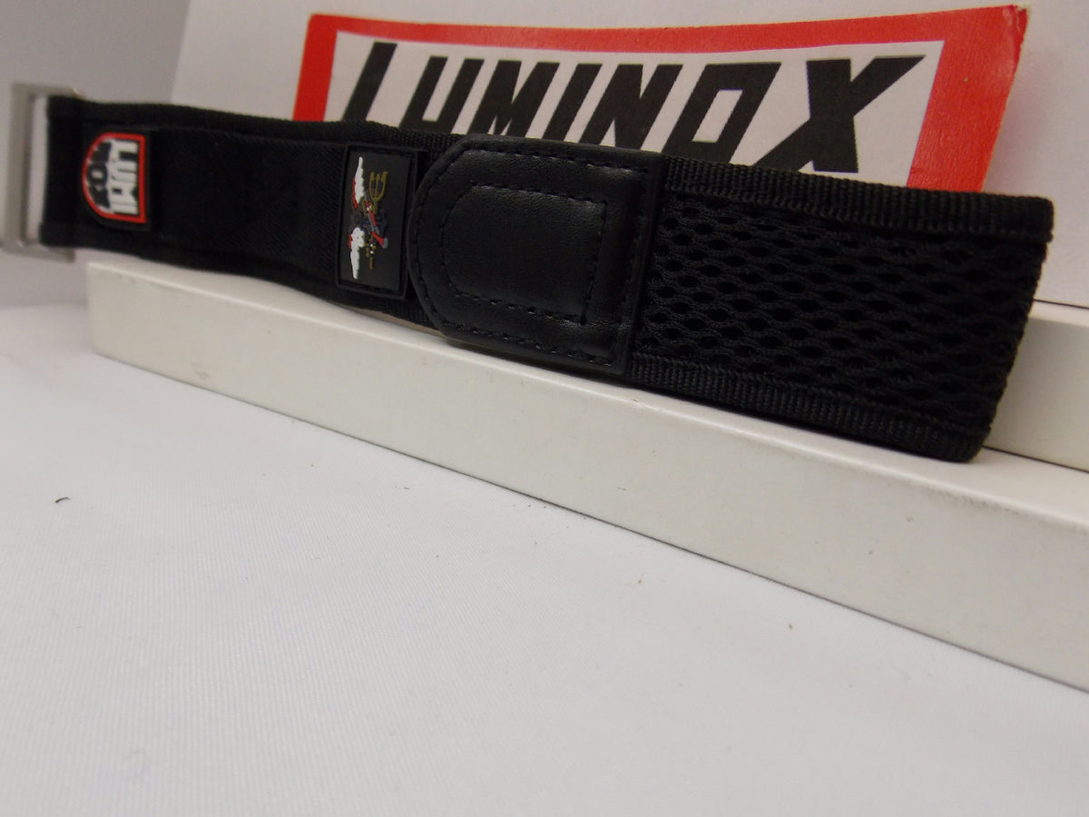 Luminox WatchBand Nylon Grip Black w/Red Logo 32mm Overall Width. Fit 22mm/Wider