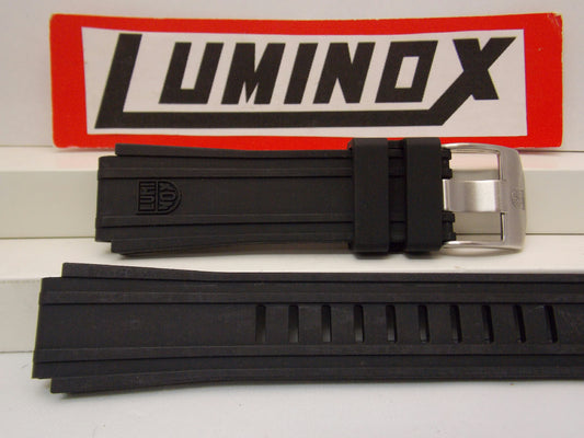 Luminox Watchband 0200. 20mm Wide Black Rubber Strap. Thick, Durable and Soft