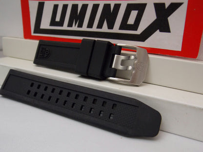 Luminox Watchband 7050. 20mm Wide Black Rubber Strap. Thick, Durable and Soft