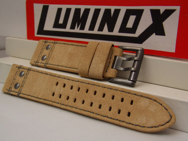 Luminox Watchband Series 1880 23mm Light Tan Leather w/Outline Stitch. Atacama