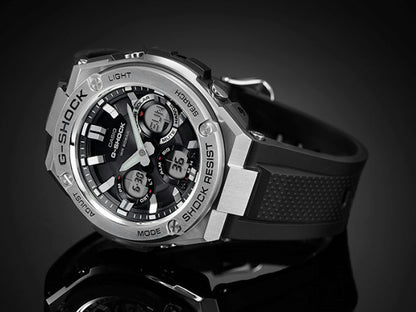 Casio Watchband G-Shock GST-210,GST-410,GST-S100,GST-W110. Black Resin Strap