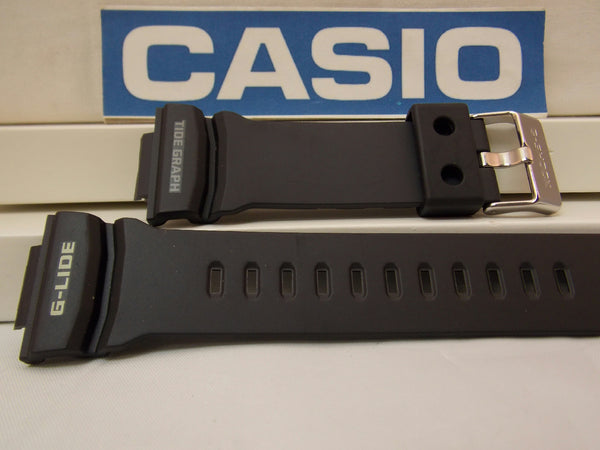 Casio watchband GLX-150 -1 G-Lide Tide Graph Black Rubber . Watchband