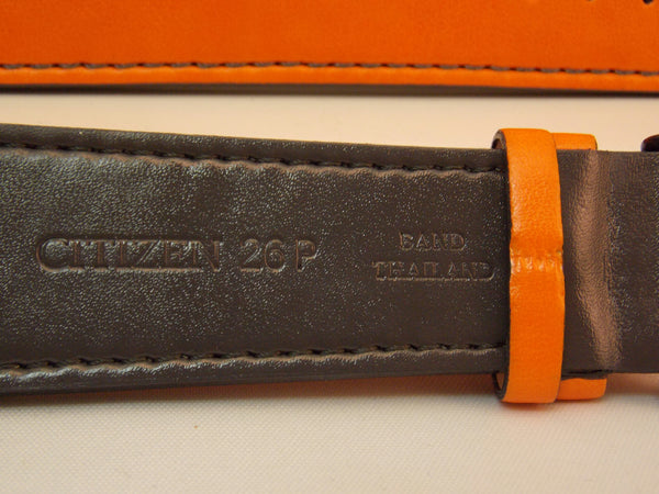 Citizen Watchband AT2217-01H Orange 26mm Genuine Leather.Back # H5601-S086264