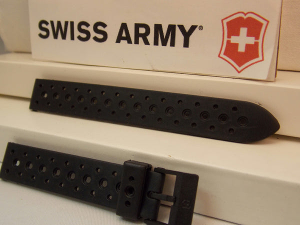 Swiss Army watchband Renegade Ladies 15mm Black Rubber/Resin Sport Band