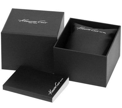 Kenneth Cole 10030821 Men's Silver-Tone and Black Square Dial Watch