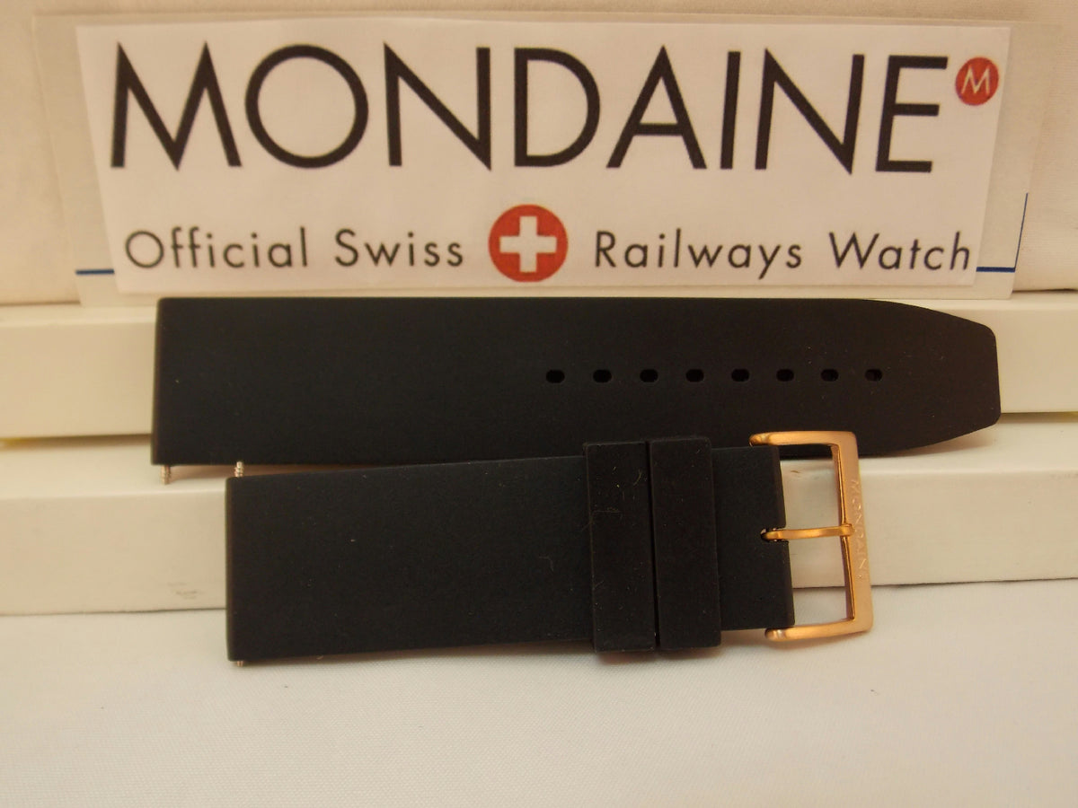 Mondaine Swiss Railways watchband 24mm Silicone Rubber Diver/Sport. 4mm Thick