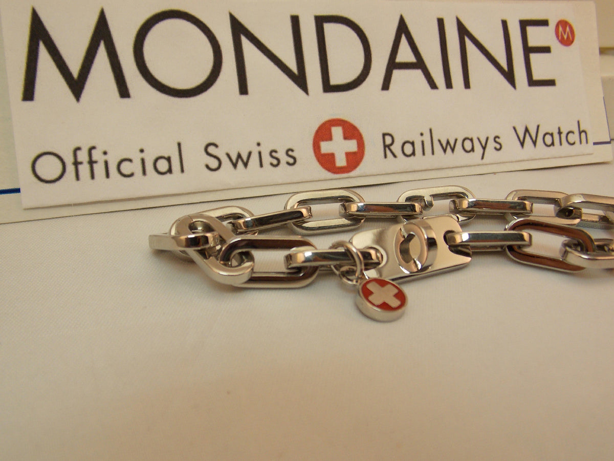 Mondaine Watch Charm Bracelet Stainless Steel Attach Your Favorite Trinket/Watch