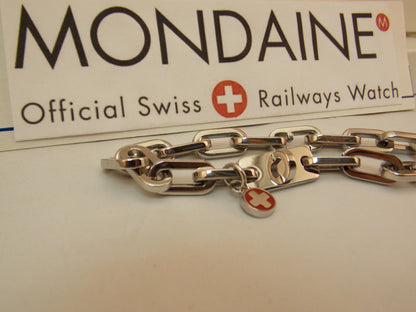 Mondaine Watch Charm Bracelet Stainless Steel Attach Your Favorite Trinket/Watch