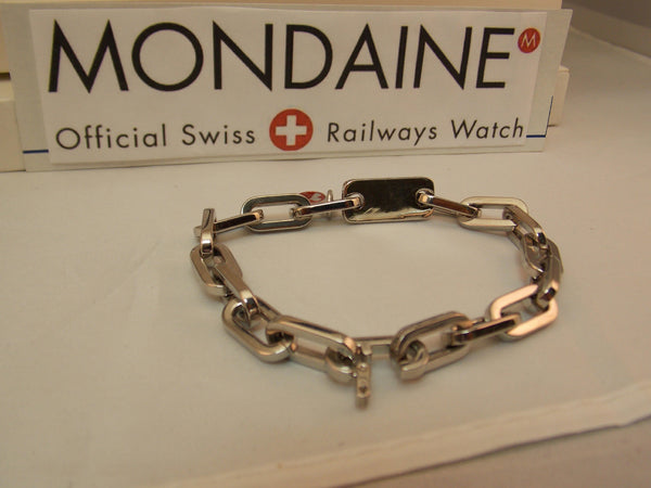 Mondaine Watch Charm Bracelet Stainless Steel Attach Your Favorite Trinket/Watch