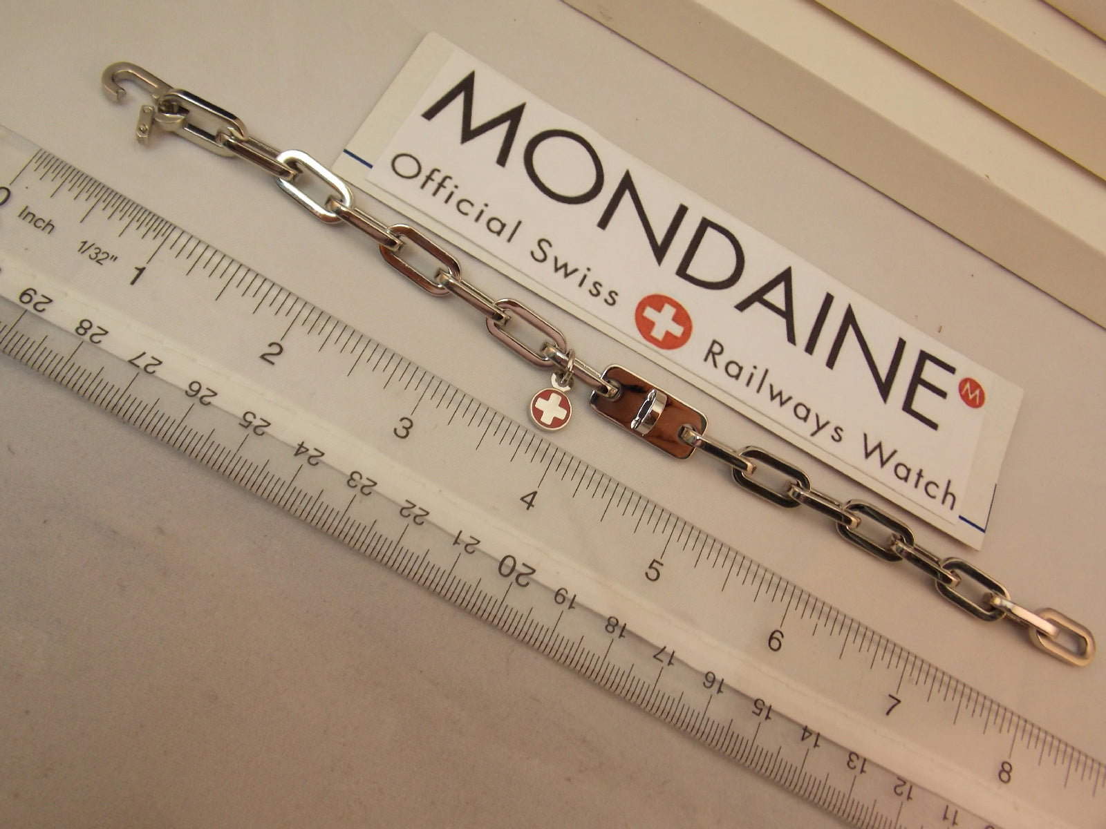 Mondaine Watch Charm Bracelet Stainless Steel Attach Your Favorite Trinket/Watch
