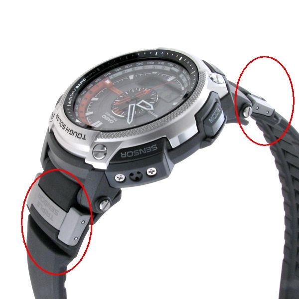 Casio watchband PRW-5000 ProTrek Triple Sensor Watchband/ Black Resin